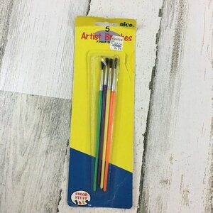 Vtg Alco Artist Brushes 1989 Kids Paint Brushes Color Stuff Set of 4 Unused
